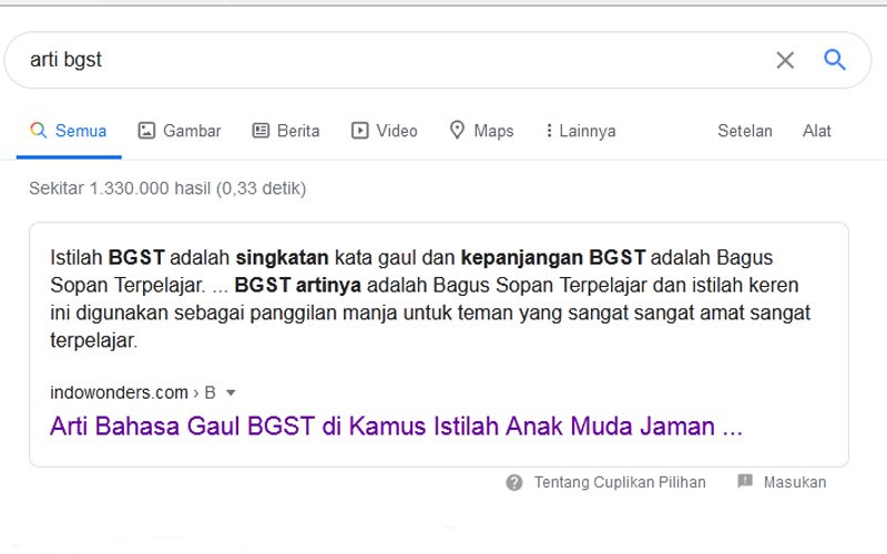 arti istilah BGST