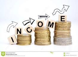 Income Increase Concept With Upward Pile Of Coins Stock Image - Image of  business, cubes: 101863141