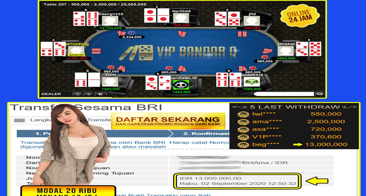 Buktikan Anda Pemenang Bersama Vip BandarQ!