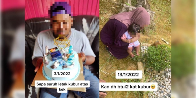 Istri Buatkan Kue Ultah Dihias Batu Nisan