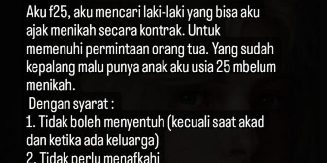 Heboh Wanita Cari Suami untuk Kawin Kontrak