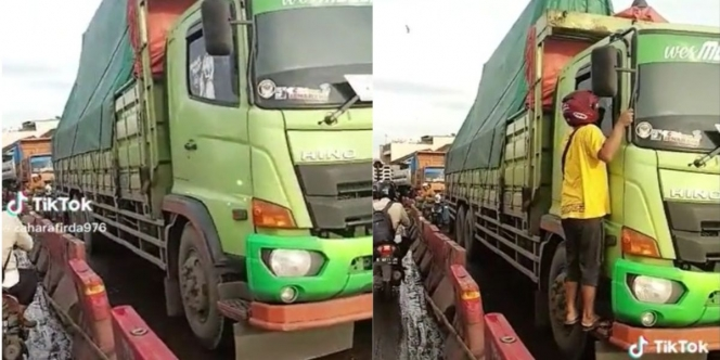 Truk Berhenti Lama di Tepi Jalan Picu Macet 