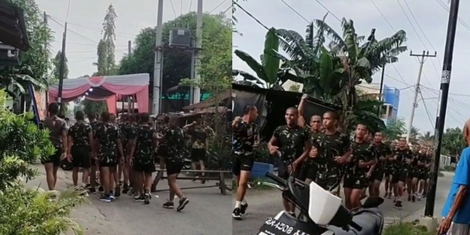 Prajurit TNI Lari di Jalan, Terobos Tenda