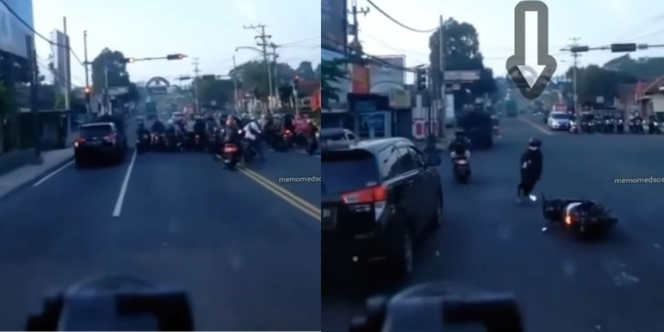 Panik dengar Sirine Pemotor Tinggalkan Motornya