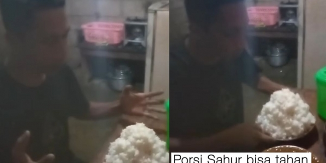 Viral Porsi Makan Sahur Nasi Segunung 